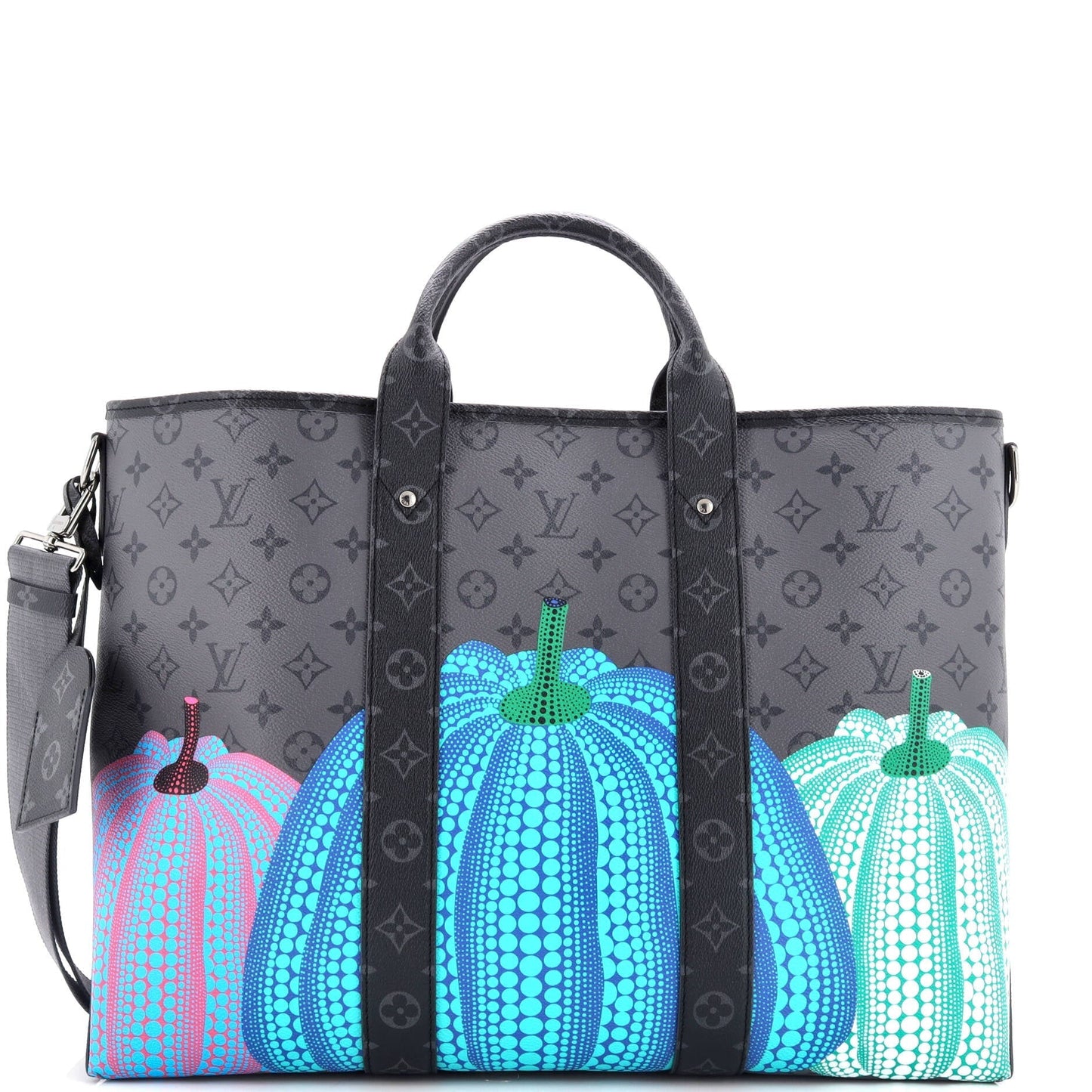 Louis Vuitton Weekend Tote Yayoi Kusama Pumpkins Reverse Monogram Eclipse Canvas GM