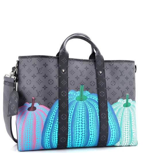Louis Vuitton Weekend Tote Yayoi Kusama Pumpkins Reverse Monogram Eclipse Canvas GM
