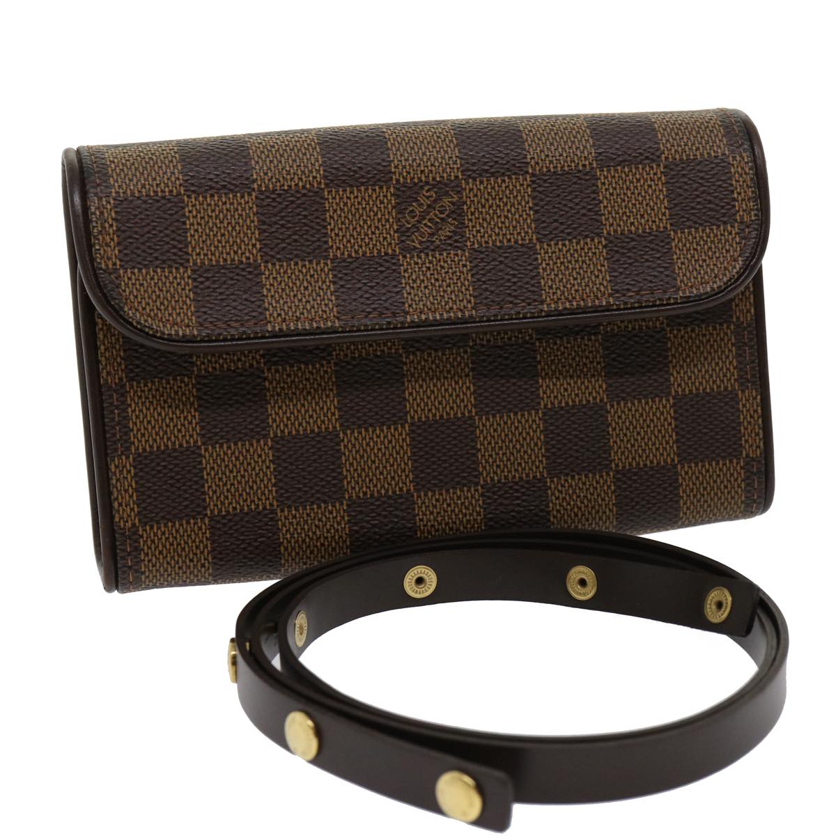 LOUIS VUITTON Damier Ebene Pochette Florentine Waist Bag N51856 LV Auth 30824A