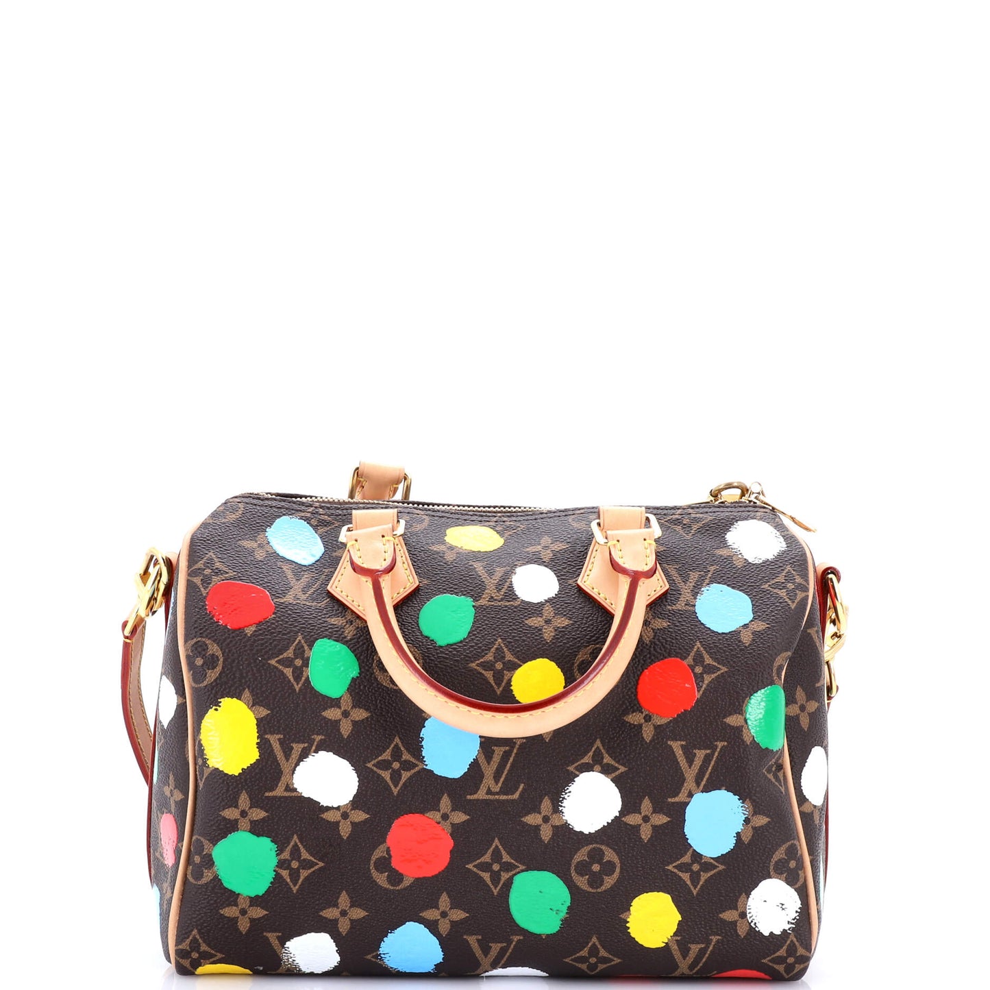 Louis Vuitton Speedy Bandouliere Bag Yayoi Kusama Painted Dots Monogram Canvas 25