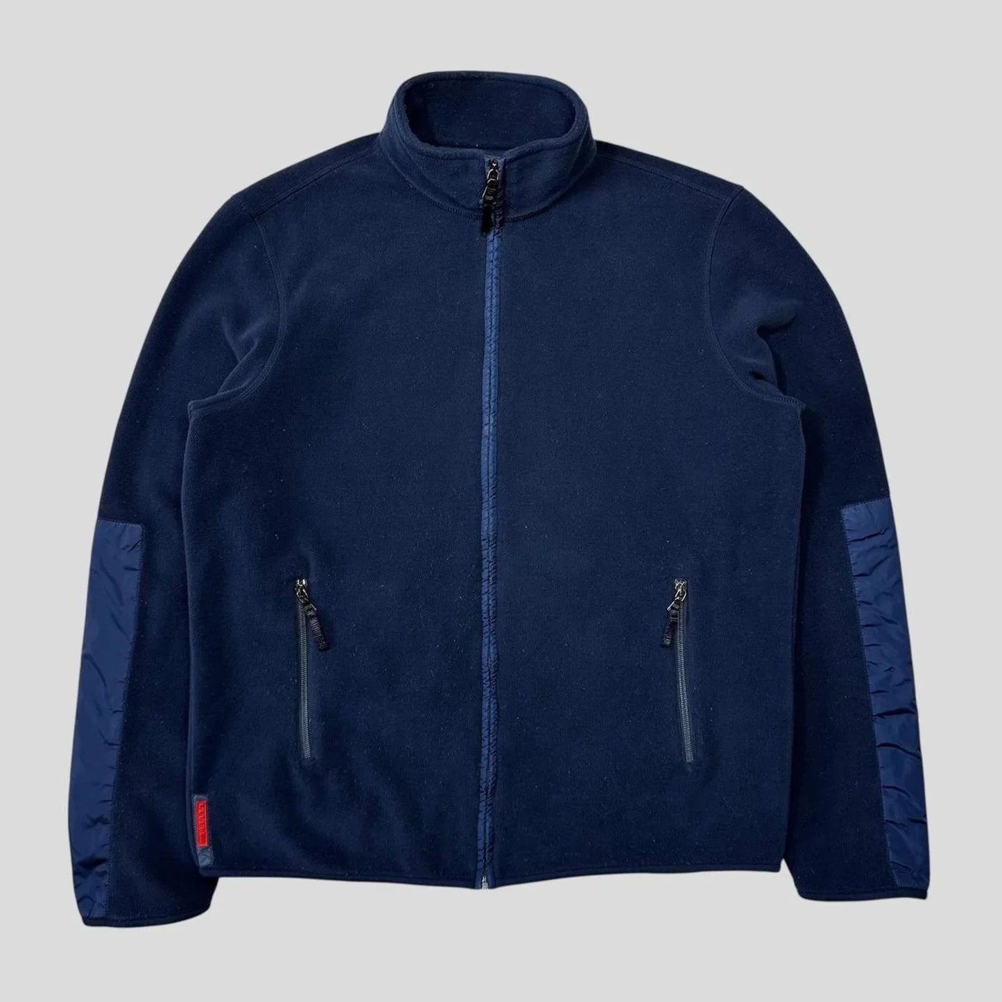 Prada Sport 2010 Blue Nylon Panelled Stash Pocket Fleece - XL (L)
