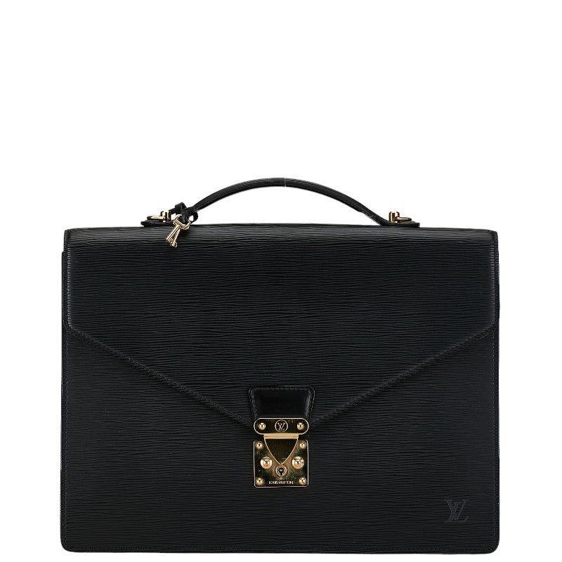 Louis Vuitton Epi Porte Document Handbag 2WAY M54462 Noir Black Leather  Louis Vuitton