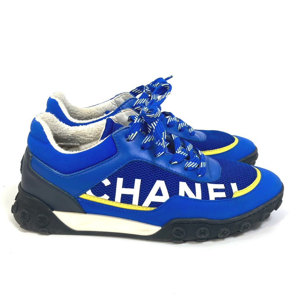 CHANEL sneakers G34086ï¿½@ Nylon/Leather, Nylon blue CC COCO Mark Women 35