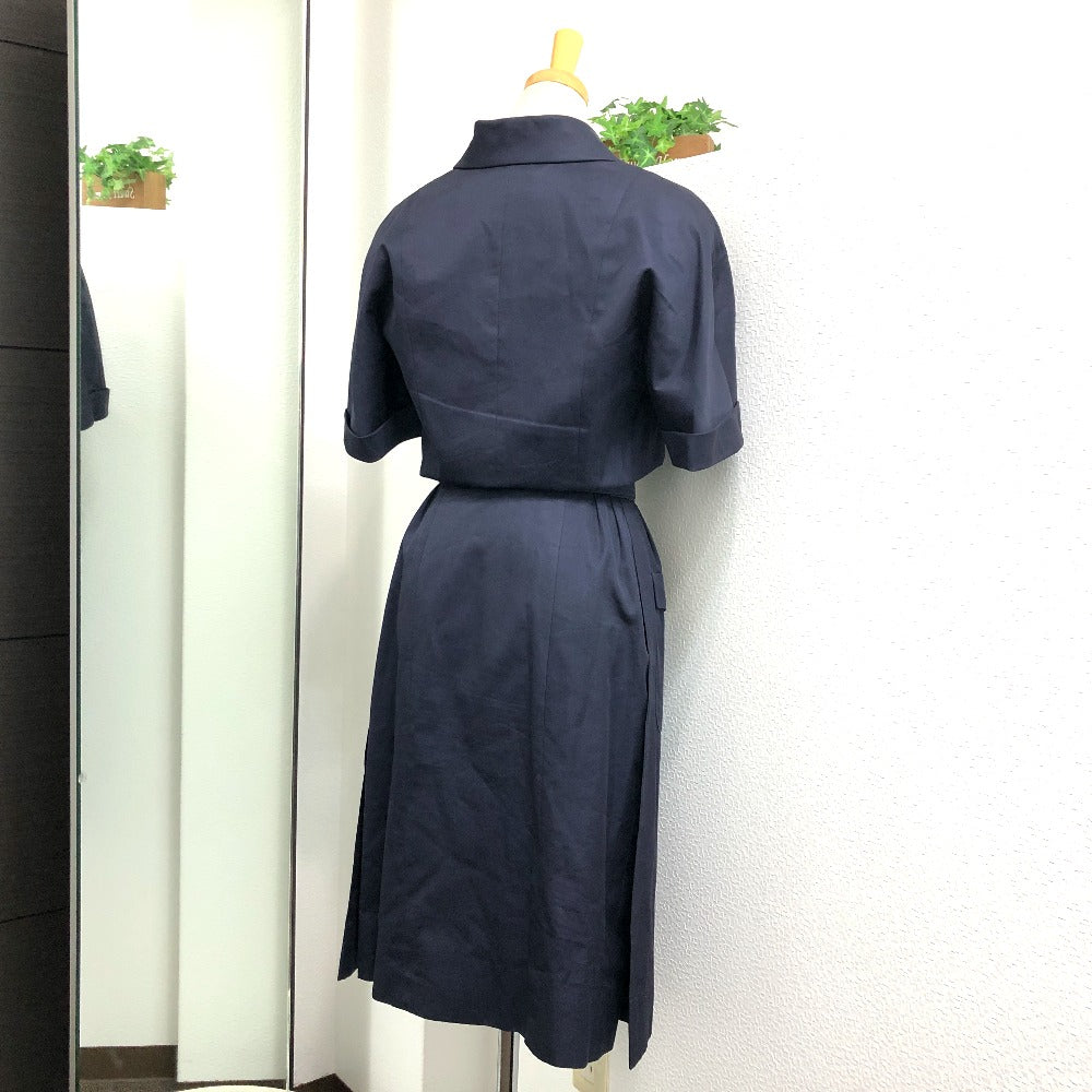 CHANEL one piece cotton Navy   Coco Chanel Buttons Women 36