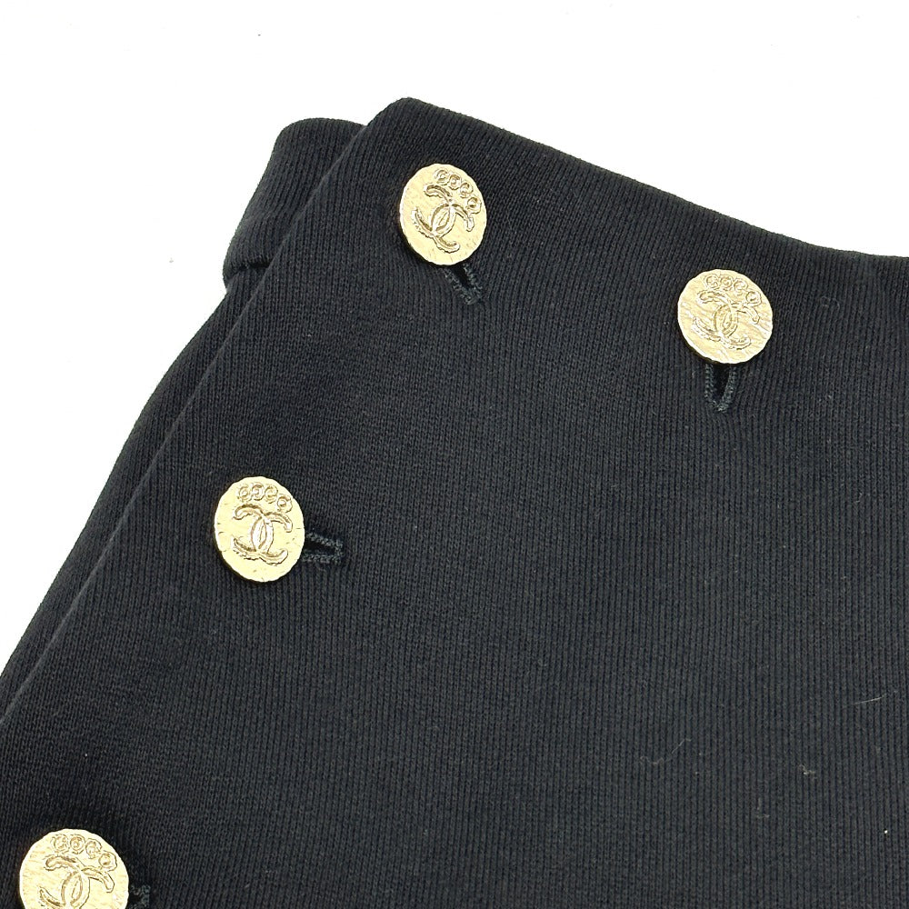 CHANEL Pants P76230 cotton black 24A COCO Mark Button CC Women 34