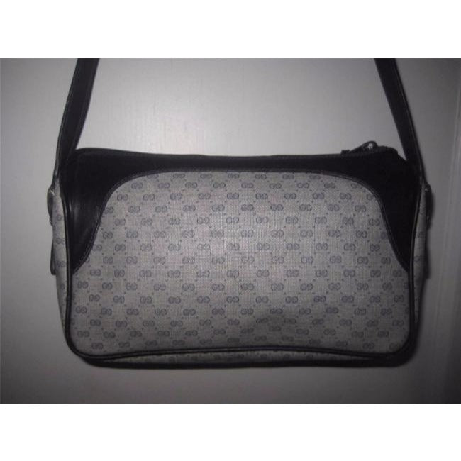Gucci   Navy Leather Small G Logo Coated Canvas In Shades Of Blue Leather