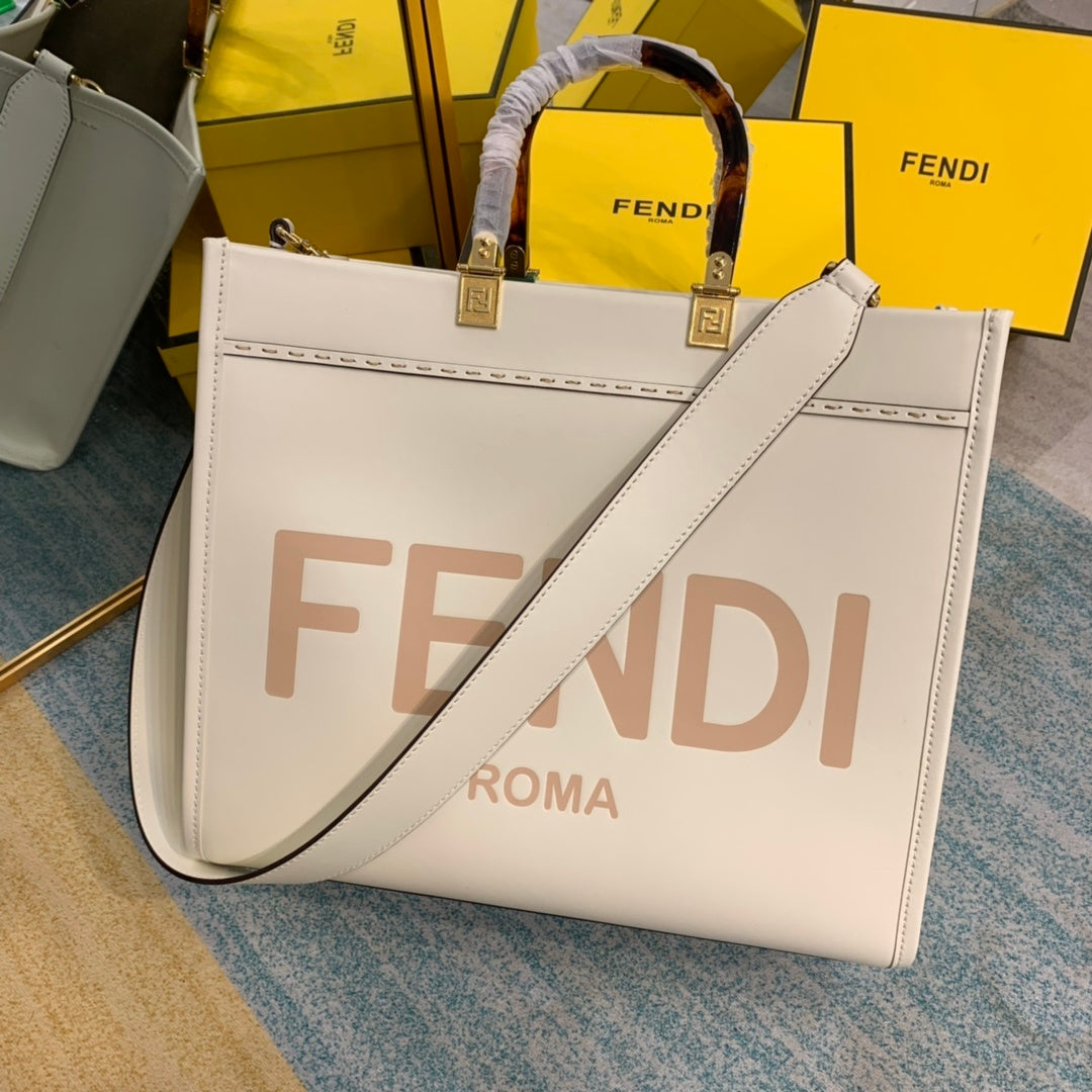 Top QualityTop Quality Sunshine Handle Bag White For Women, Women’s Handbags, Shoulder And Crossbody Bags 14in/36cm FF 8BH386ABVLF0K7E