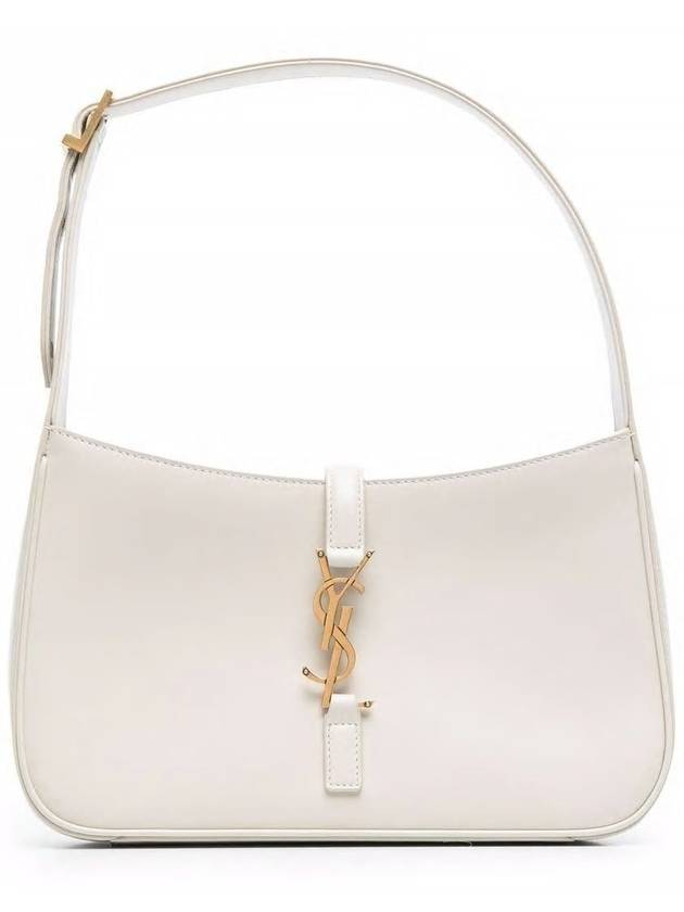 Luxury Saint Laurent Trending 2025 Le 5 A 7 Smooth Leather Hobo Shoulder Bag Blanc