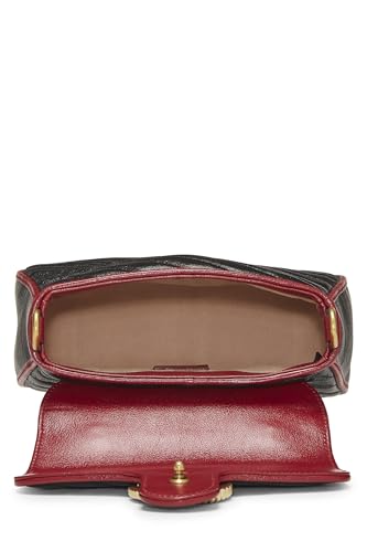 Gucci, Black Leather Torchon GG Marmont Top Handle Bag, Black