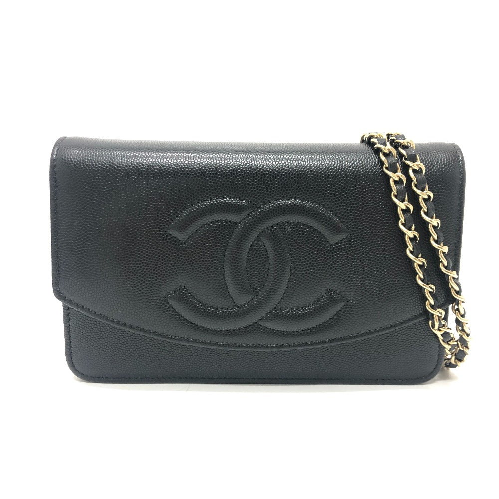 CHANEL Shoulder Bag Caviar skin black MÃ©tiers d'Art Collection COCO Mark