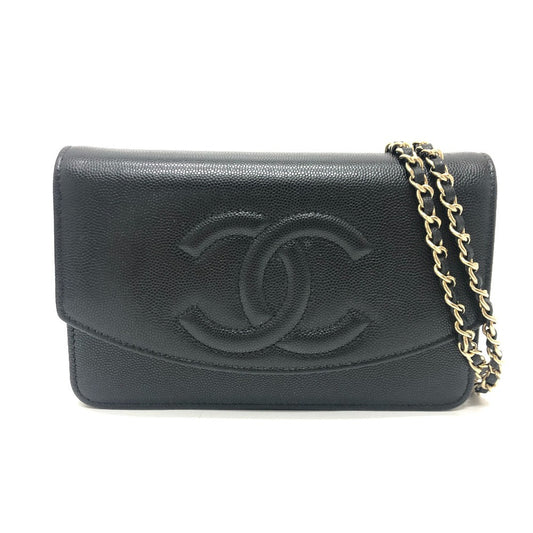 CHANEL Shoulder Bag Caviar skin black MÃ©tiers d'Art Collection COCO Mark