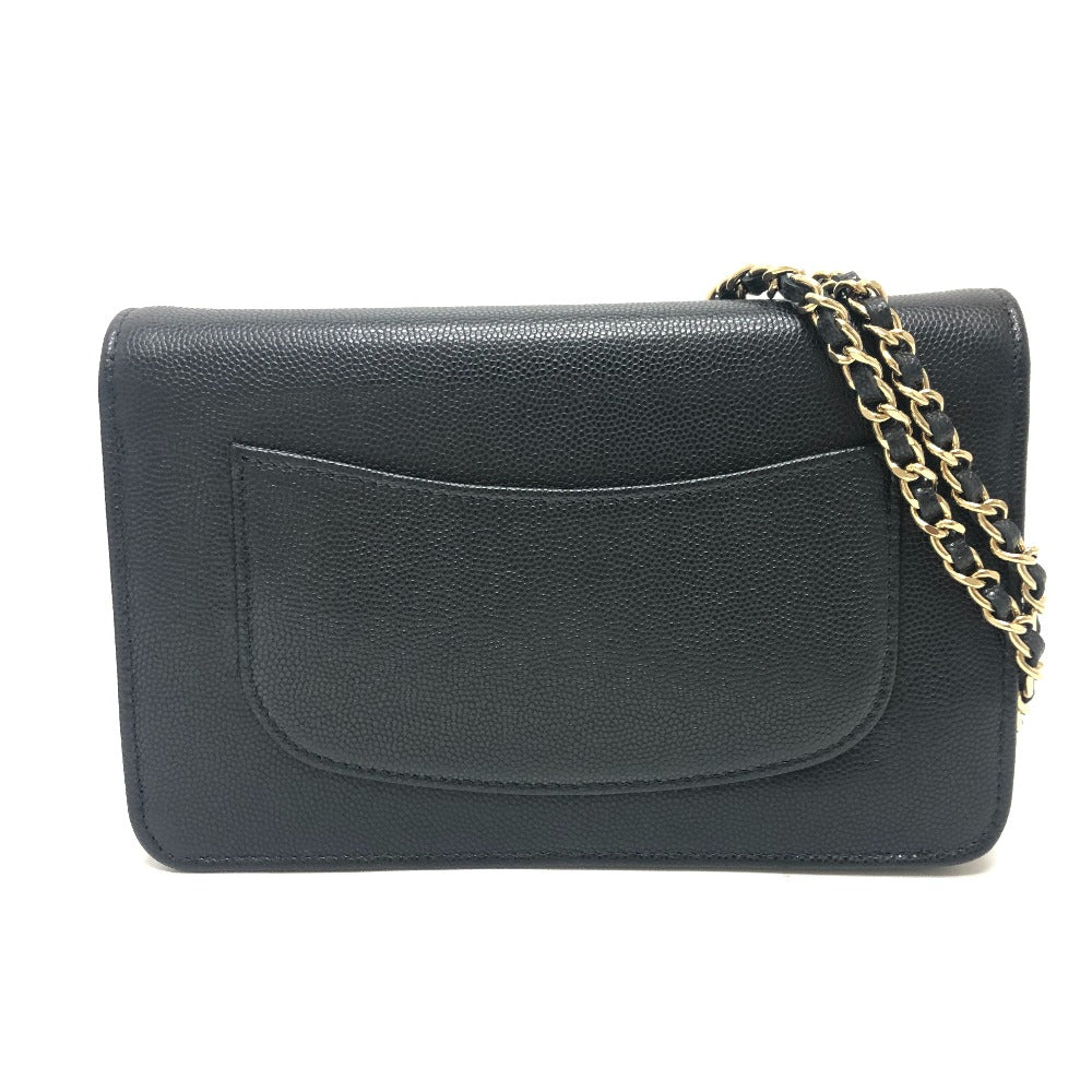 CHANEL Shoulder Bag Caviar skin black MÃ©tiers d'Art Collection COCO Mark