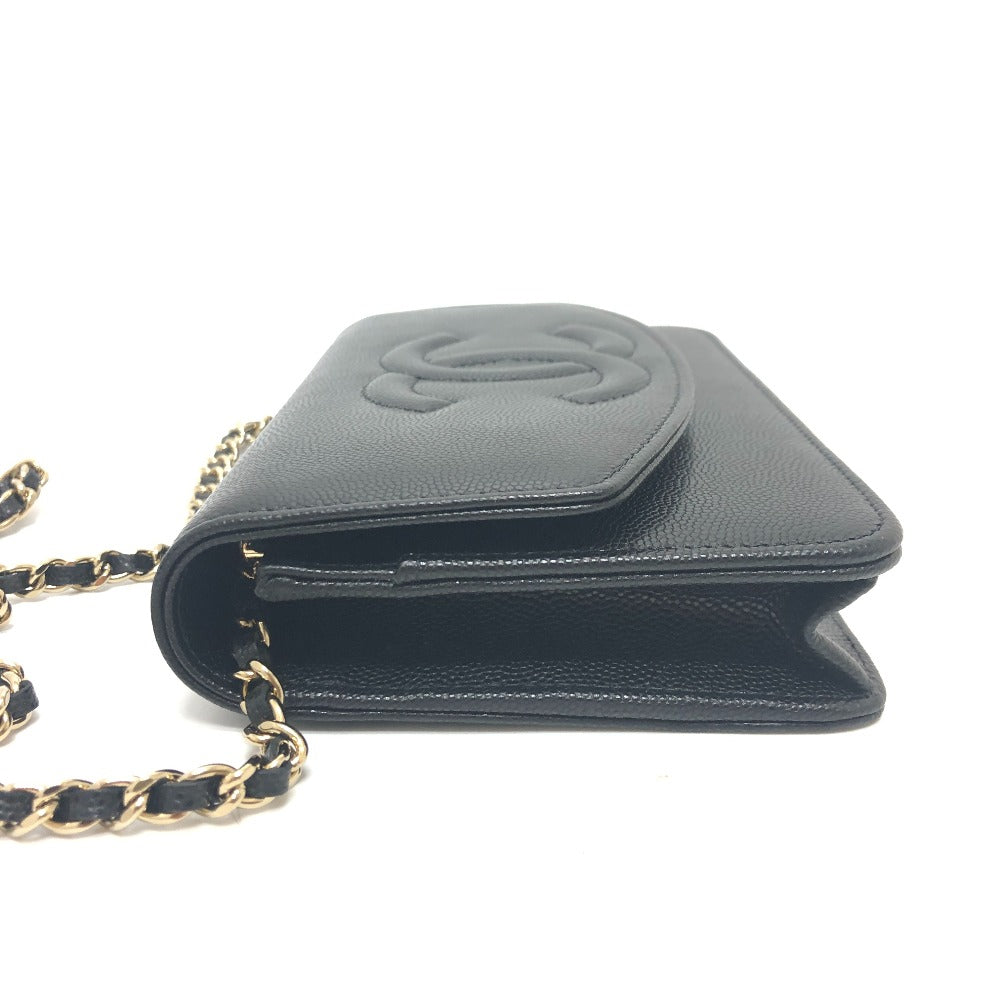 CHANEL Shoulder Bag Caviar skin black MÃ©tiers d'Art Collection COCO Mark