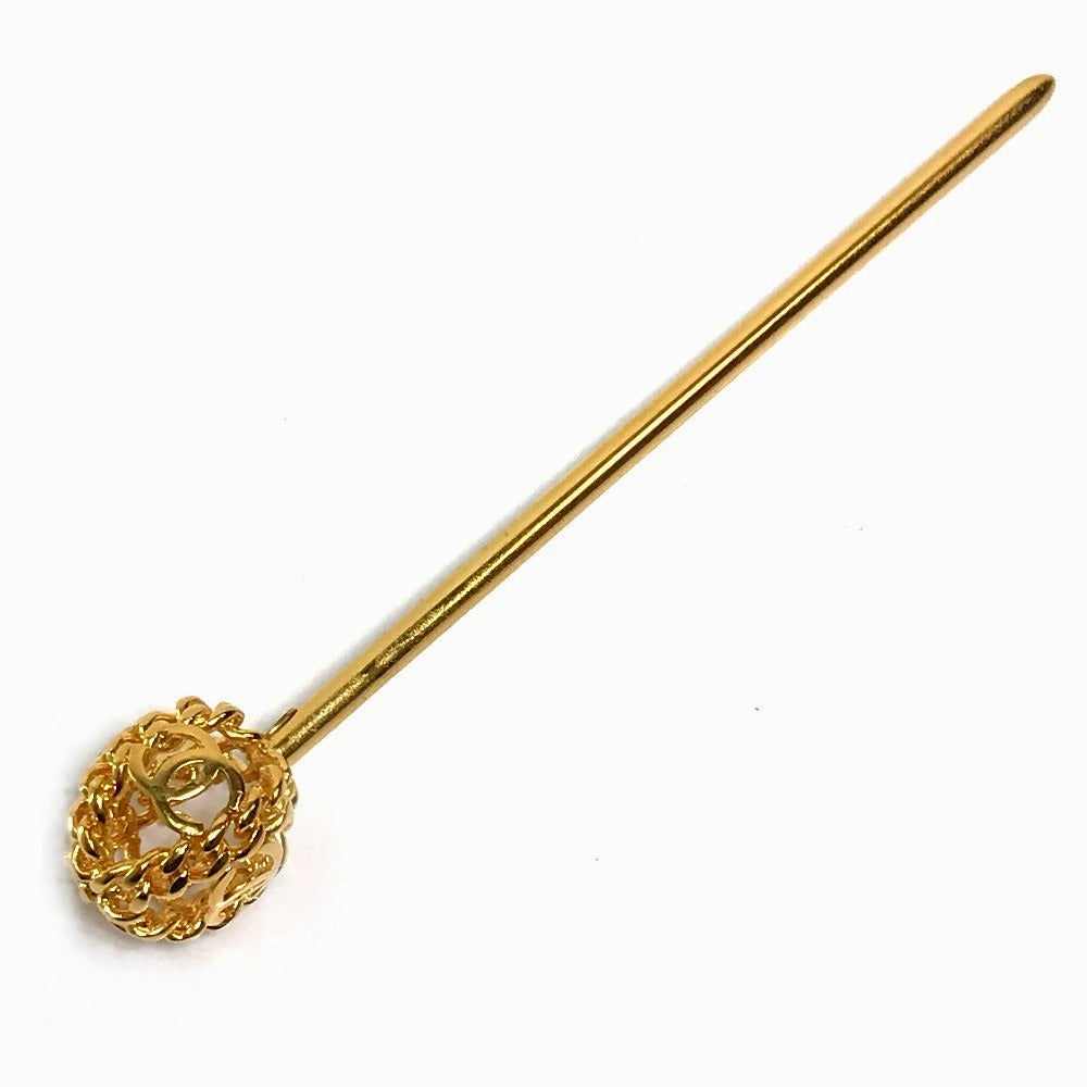 CHANEL hair accessory metal gold 98A COCO Mark Chain Ball Women