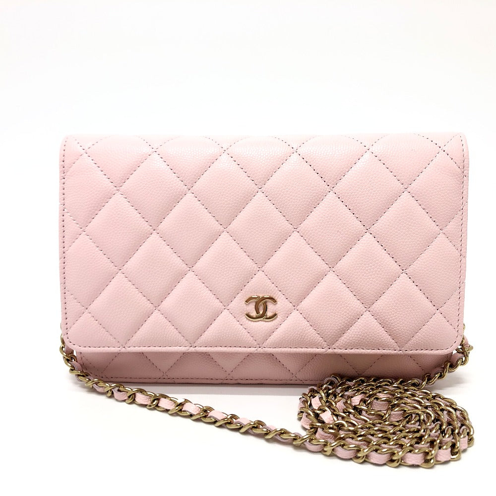 CHANEL Shoulder Bag AP0250 Caviar skin pink COCO Mark CC Chain wallet
