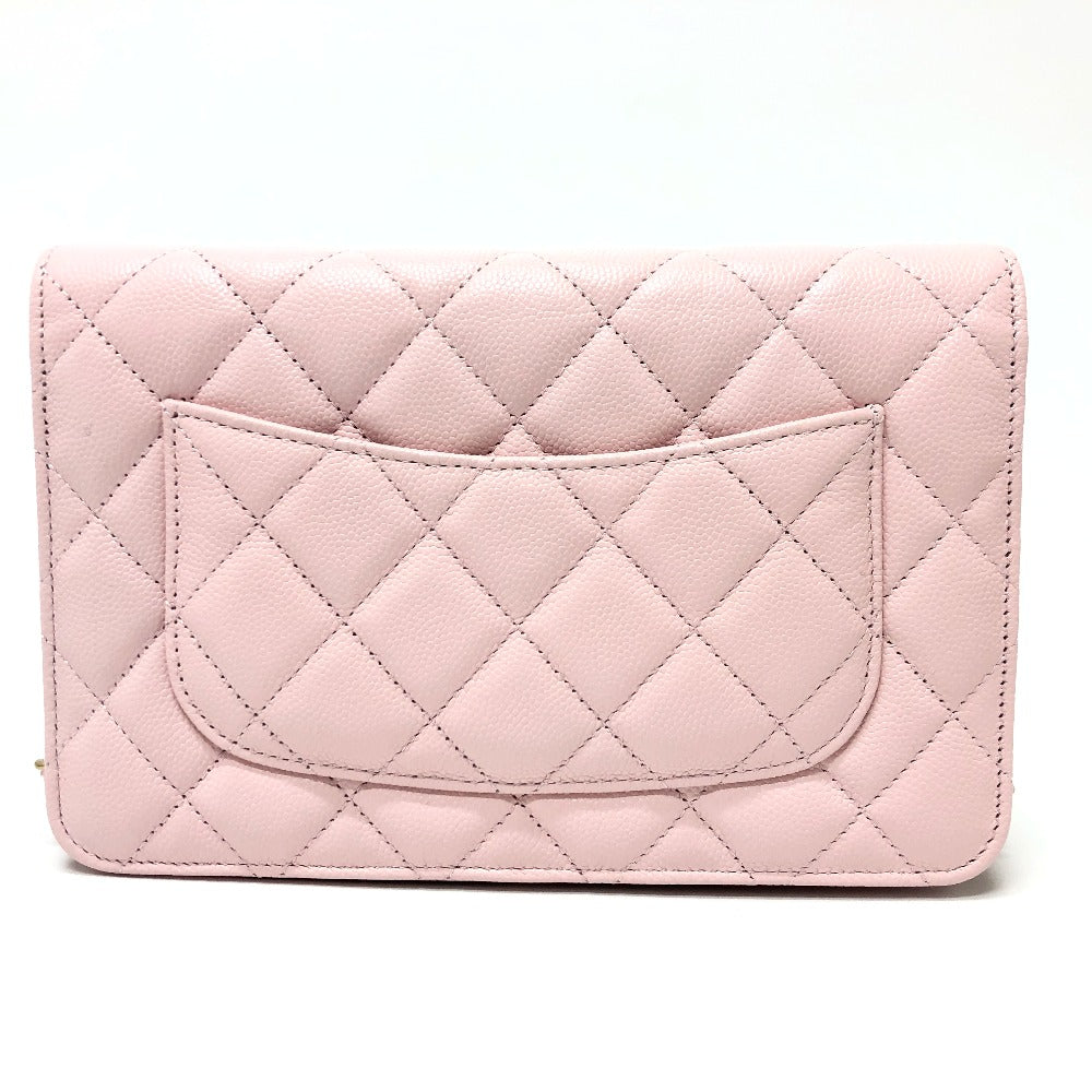 CHANEL Shoulder Bag AP0250 Caviar skin pink COCO Mark CC Chain wallet