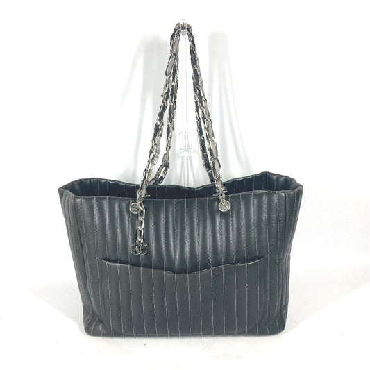 CHANEL Tote Bag leather black Mademoiselle Women