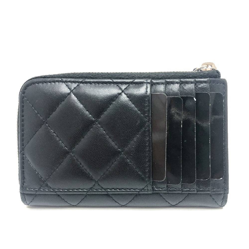 CHANEL Coin case AP3732 lambskin black Matrasse COCO Mark Star Women  d