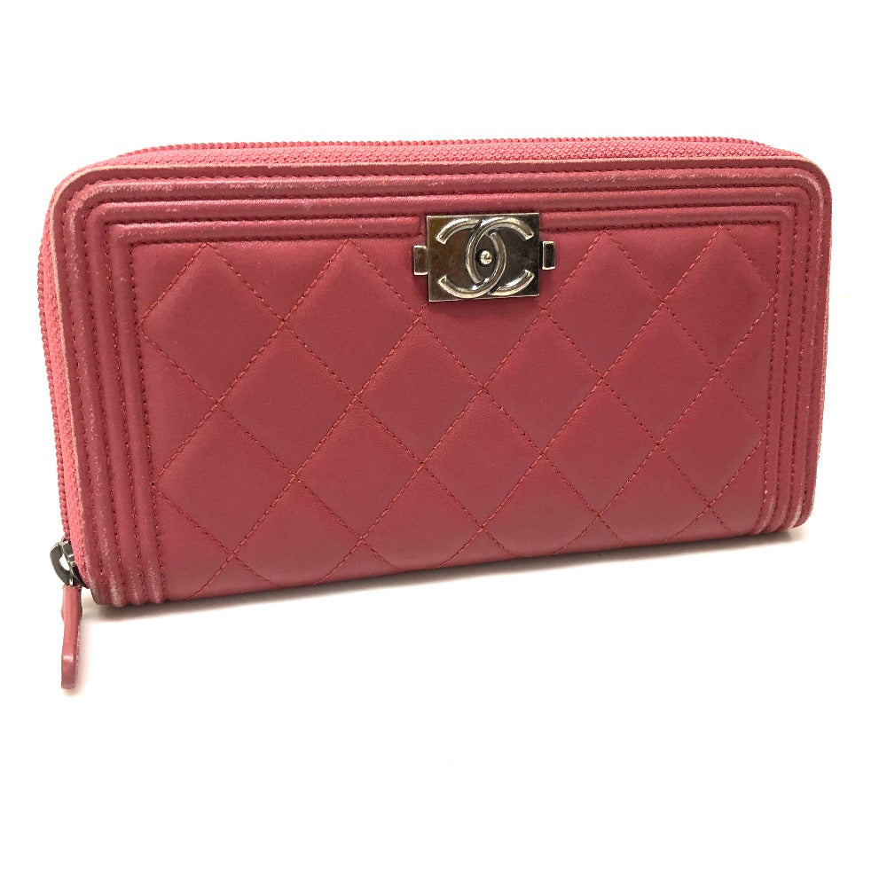 CHANEL Long Wallet Purse A68733 lambskin Rose Boy chanel Women