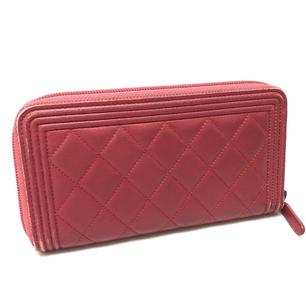 CHANEL Long Wallet Purse A68733 lambskin Rose Boy chanel Women