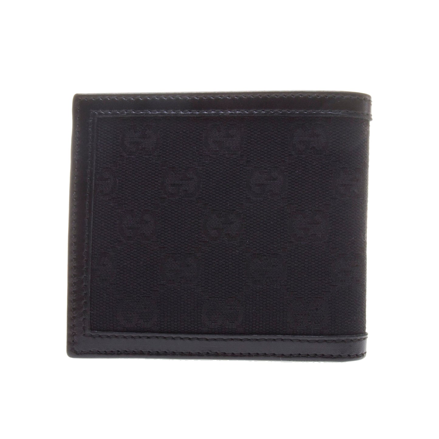 Gucci 237359 Black GG Fabric / Leather French Wallet