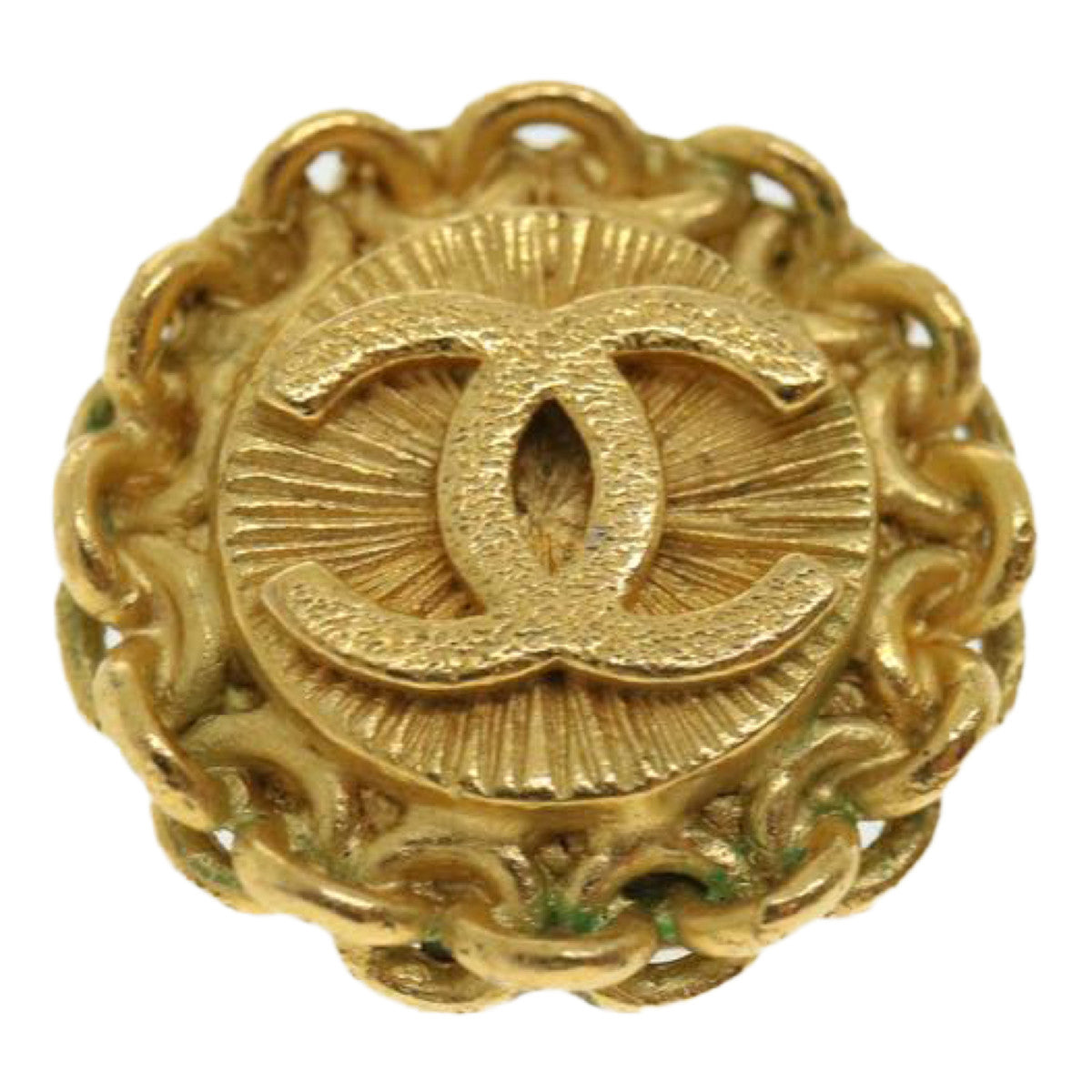 CHANEL COCO Mark Earring metal Gold CC Auth 31594
