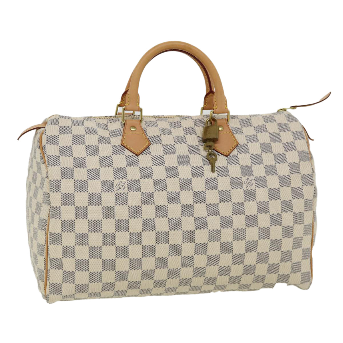 LOUIS VUITTON Damier Azur Speedy 35 Hand Bag N41535 LV Auth 31686A