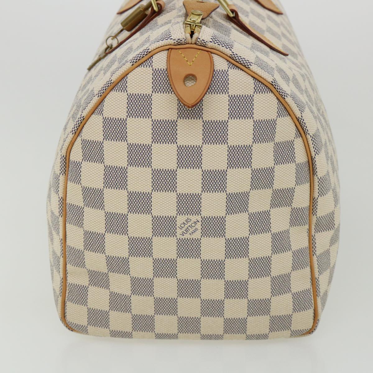LOUIS VUITTON Damier Azur Speedy 35 Hand Bag N41535 LV Auth 31686A