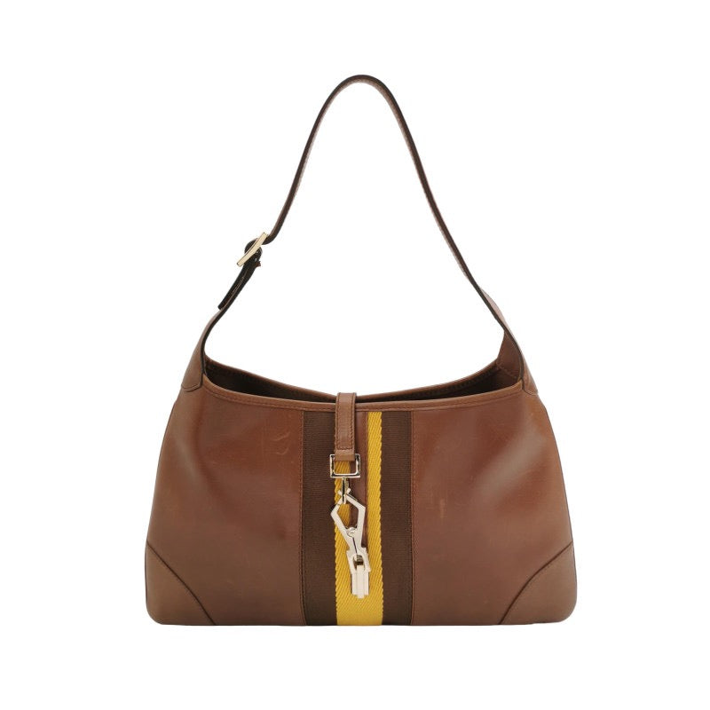 Gucci Jackie   Medium Brown Leather Silver Hardware