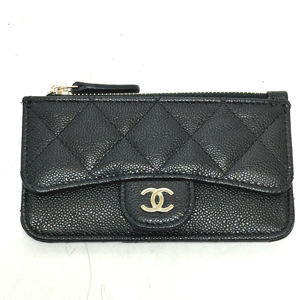 CHANEL Coin case AP2570 Caviar skin black Fragment case COCO Mark Matelasse Classic Women