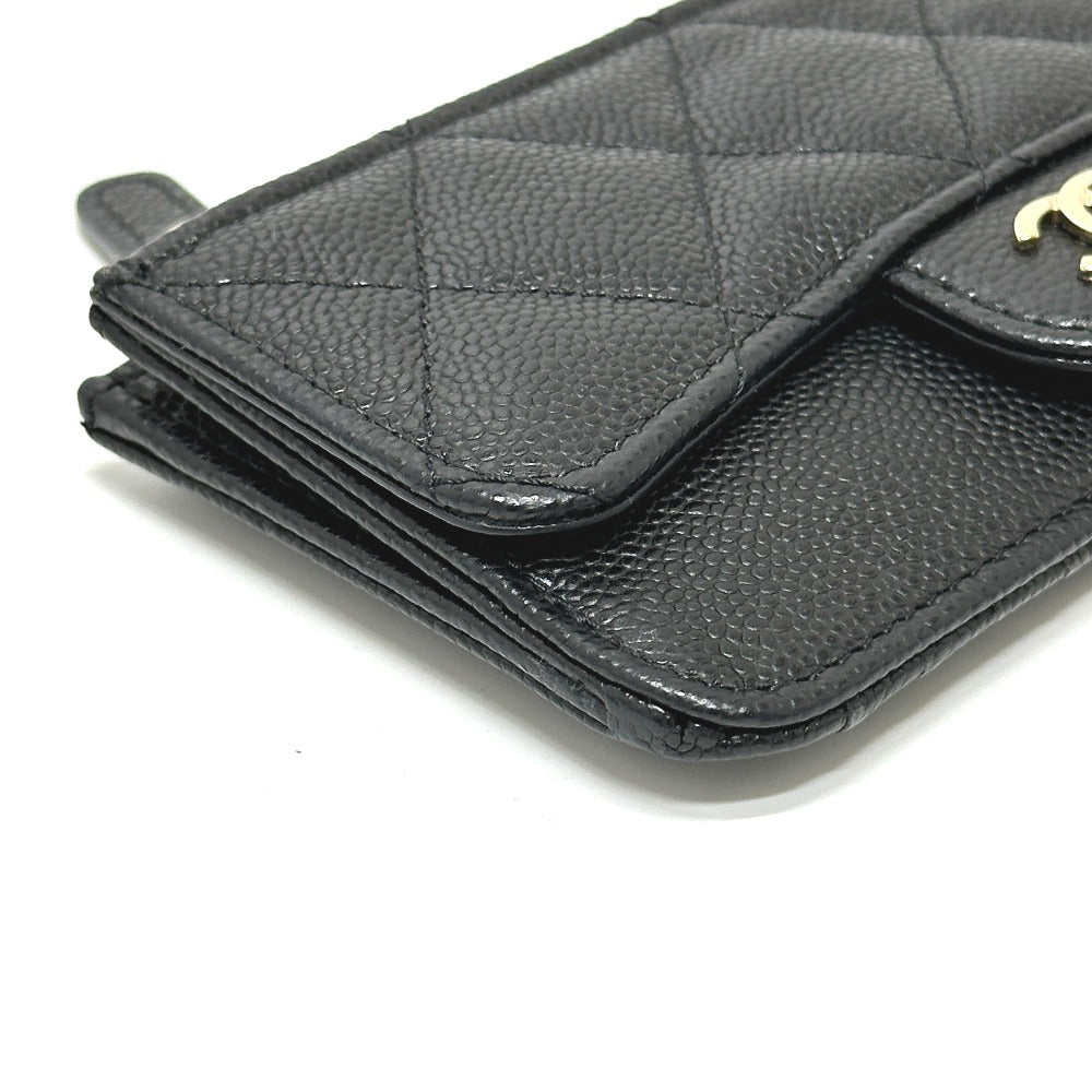 CHANEL Coin case AP2570 Caviar skin black Fragment case COCO Mark Matelasse Classic Women