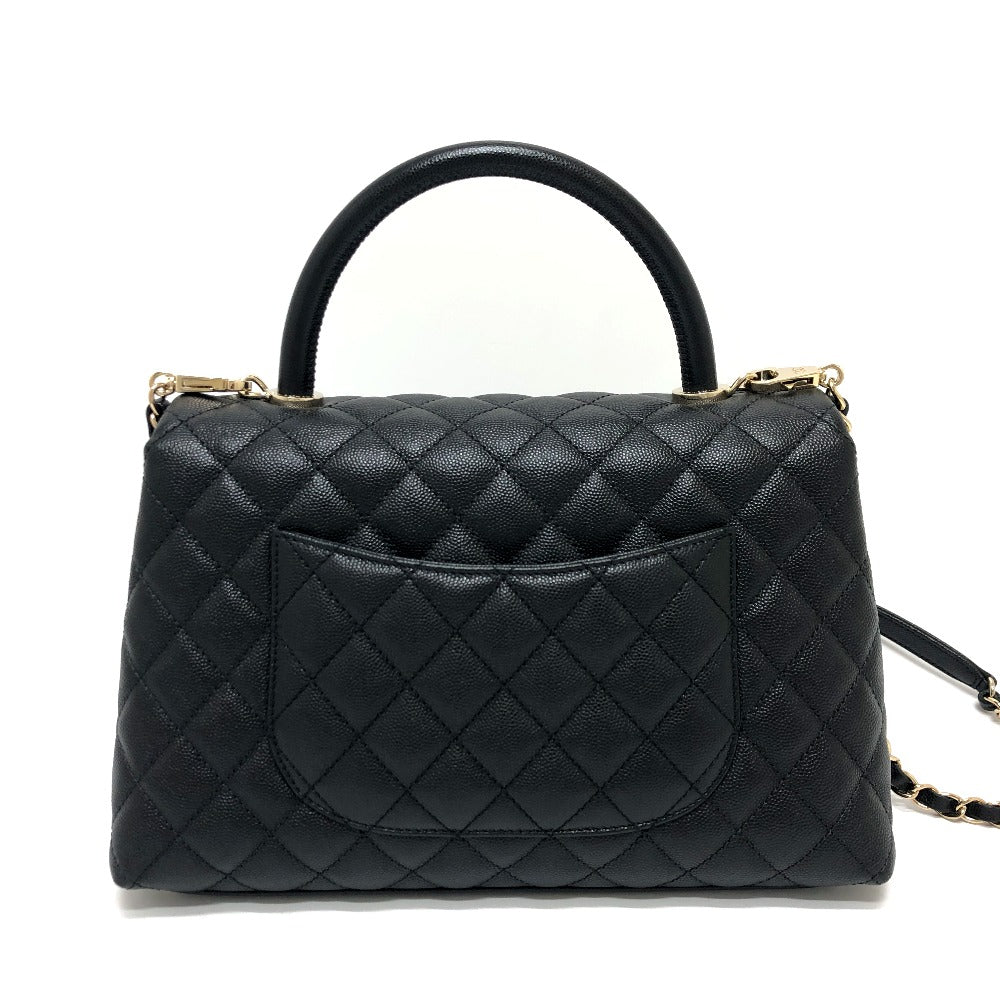 CHANEL Handbag A92991 Caviar skin black Matelasse Coco Handle 29