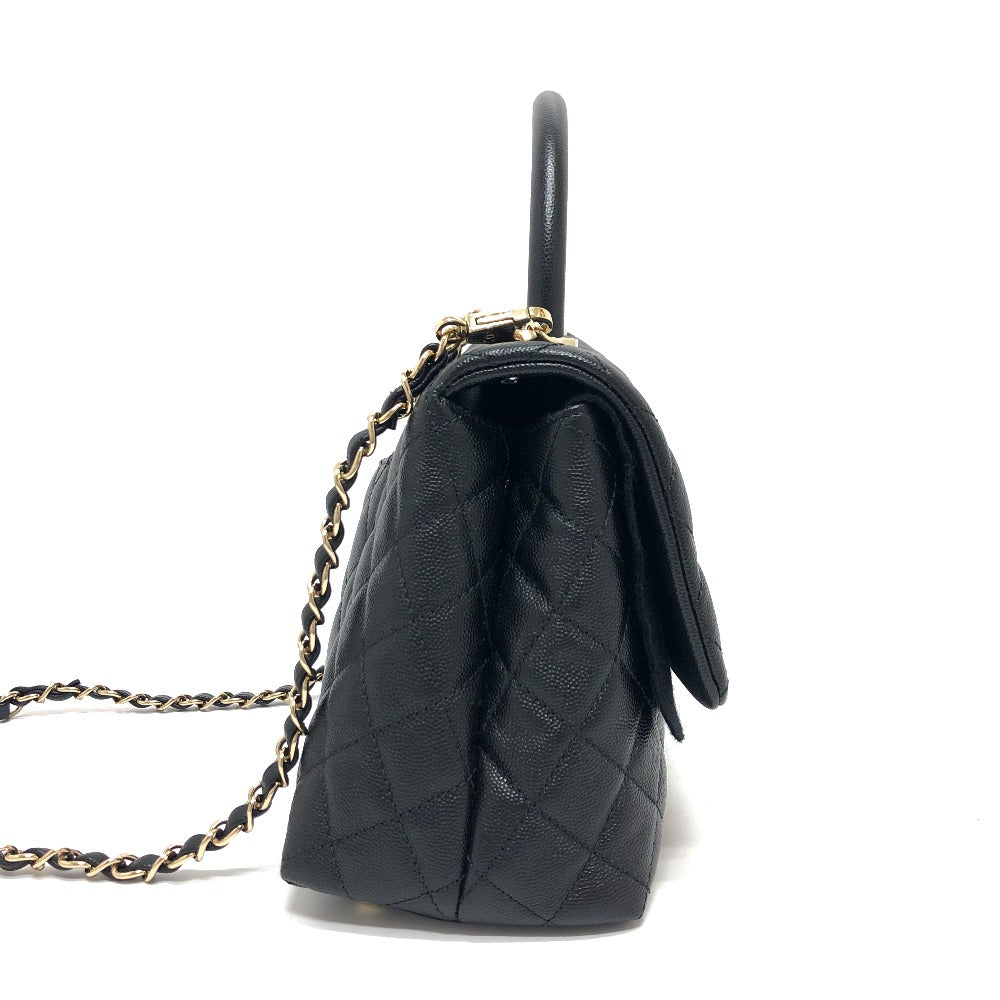 CHANEL Handbag A92991 Caviar skin black Matelasse Coco Handle 29