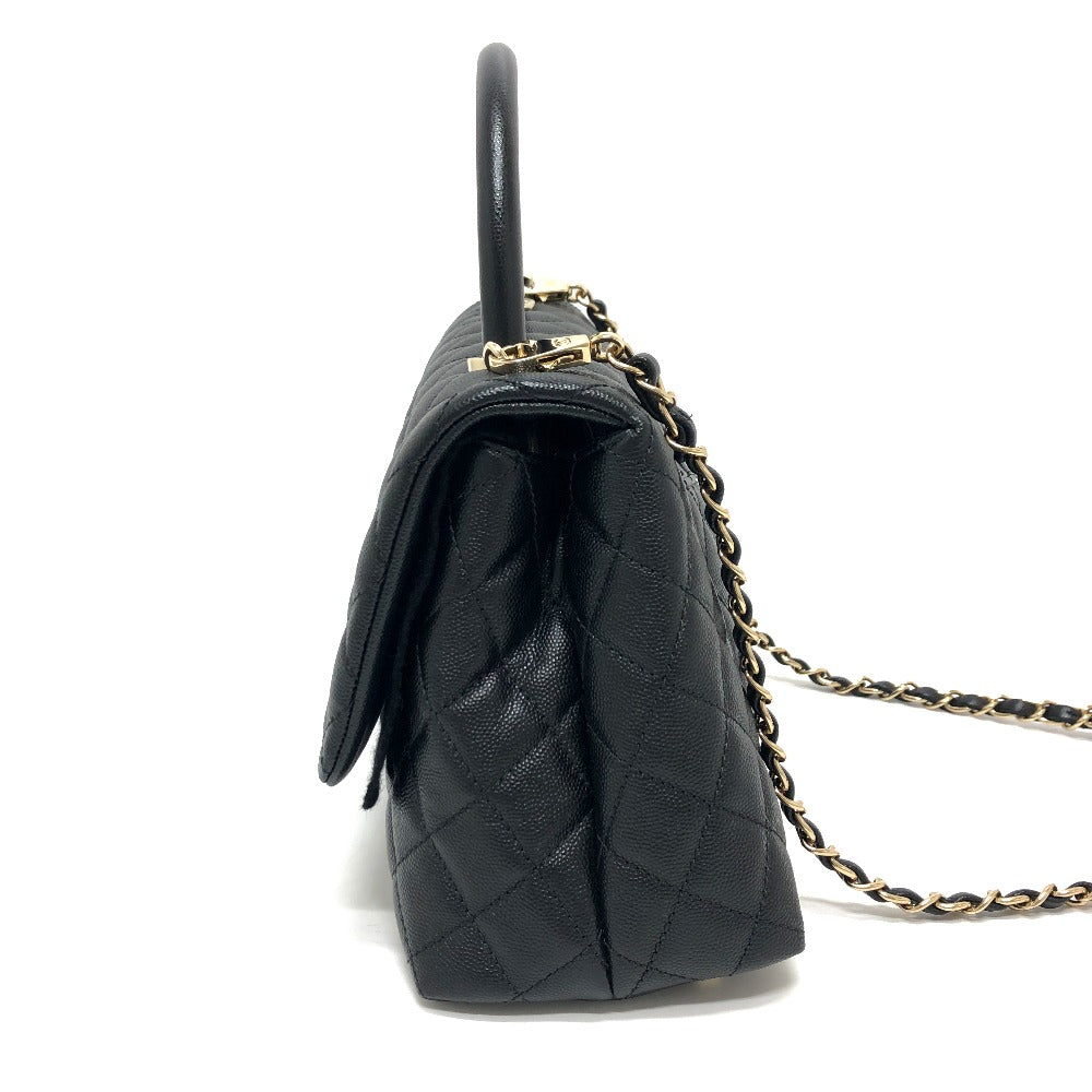 CHANEL Handbag A92991 Caviar skin black Matelasse Coco Handle 29