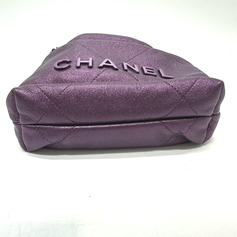 CHANEL Shoulder Bag AS3980 leather purple CHANEL22 Glitter All Purple Women