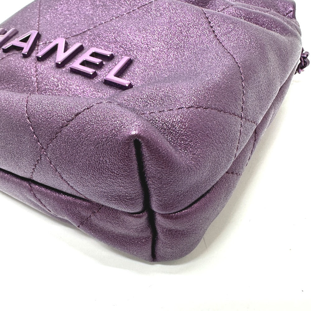 CHANEL Shoulder Bag AS3980 leather purple CHANEL22 Glitter All Purple Women