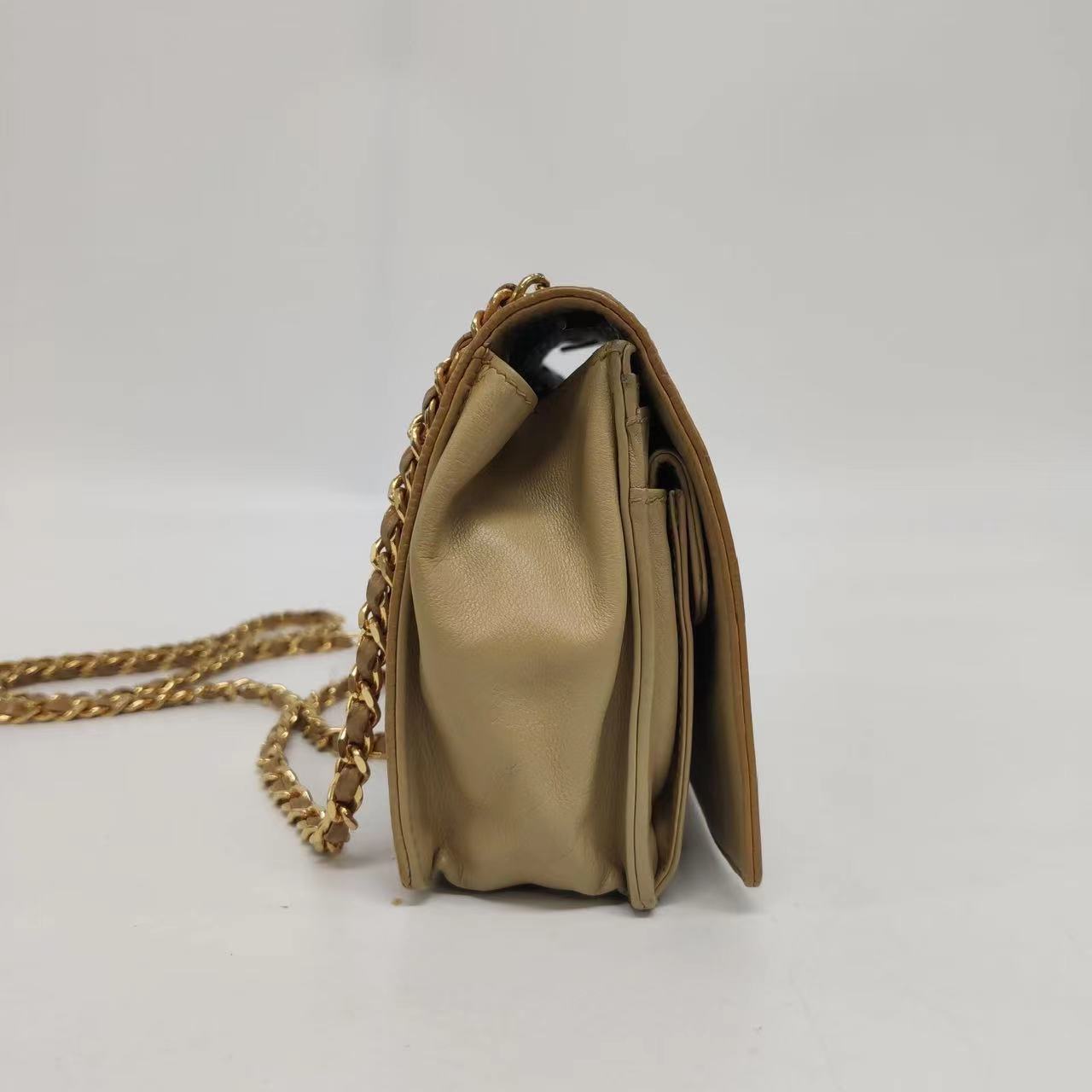 Chanel Wallet on Chain   Flap Bag Double CC Camel Caviar Leather