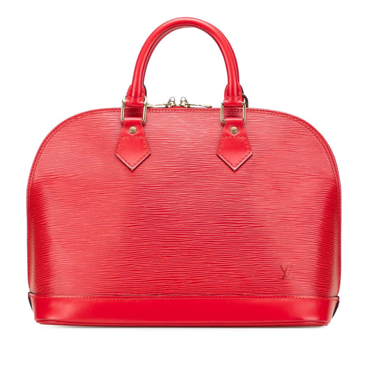 Red Louis Vuitton Epi Alma PM Handbag