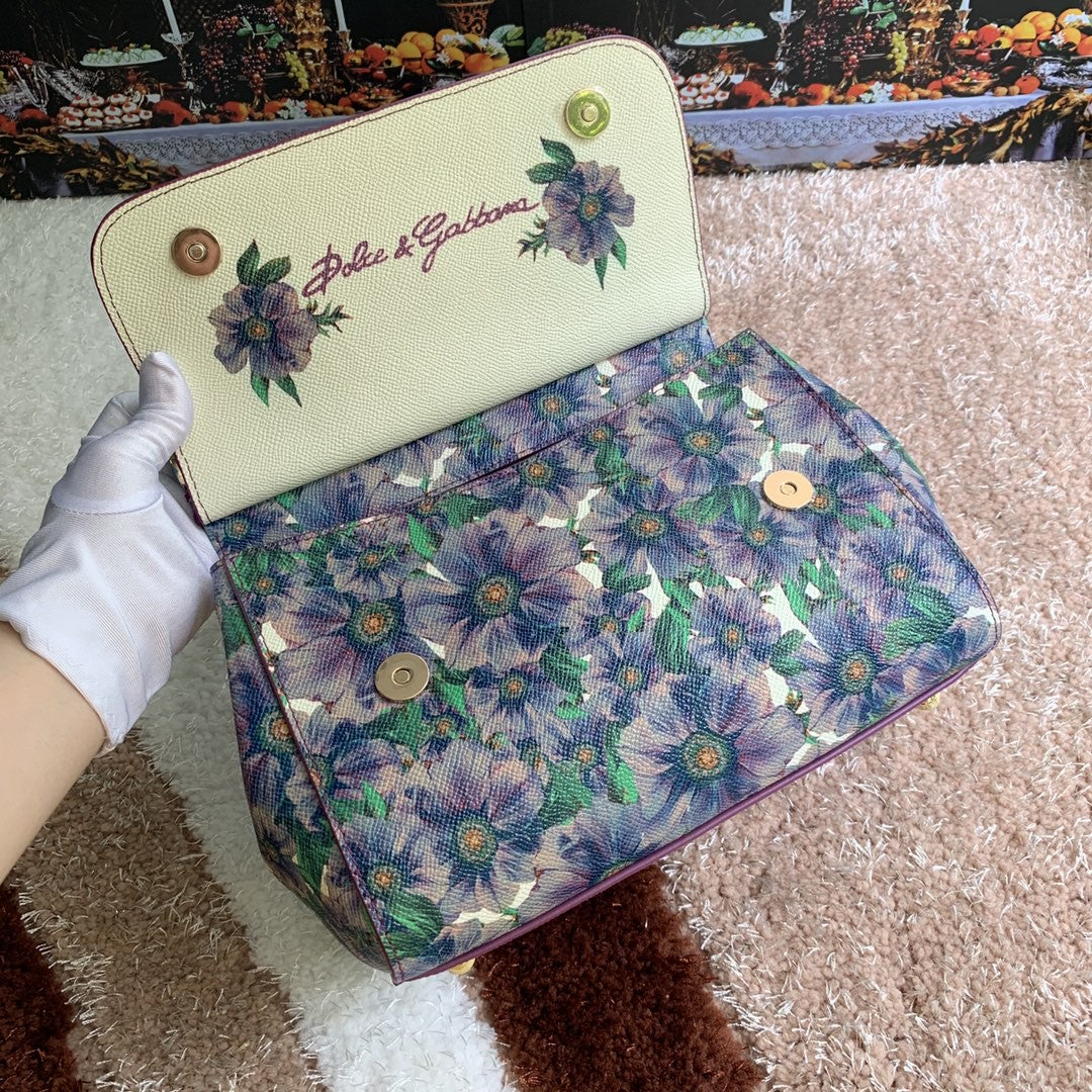 Top Quality MeTop Qualityum Sicily Handbag Unique Print Motifs Muticolour For Women 10.2in/26cm Top Quality