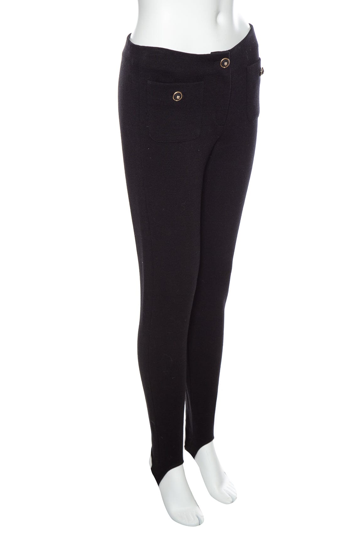 Chanel Black Knit Leggings SZ 38