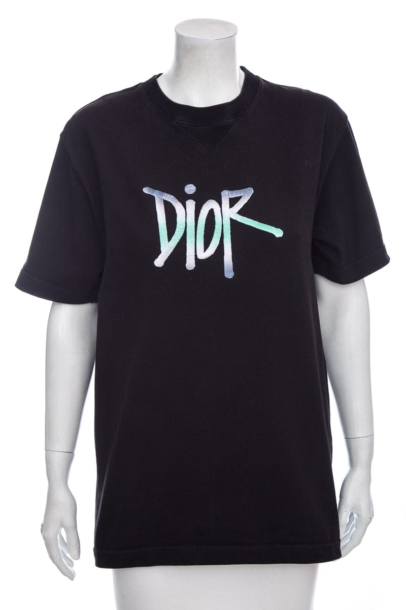 Dior Black Ombre Logo T-Shirt SZ S
