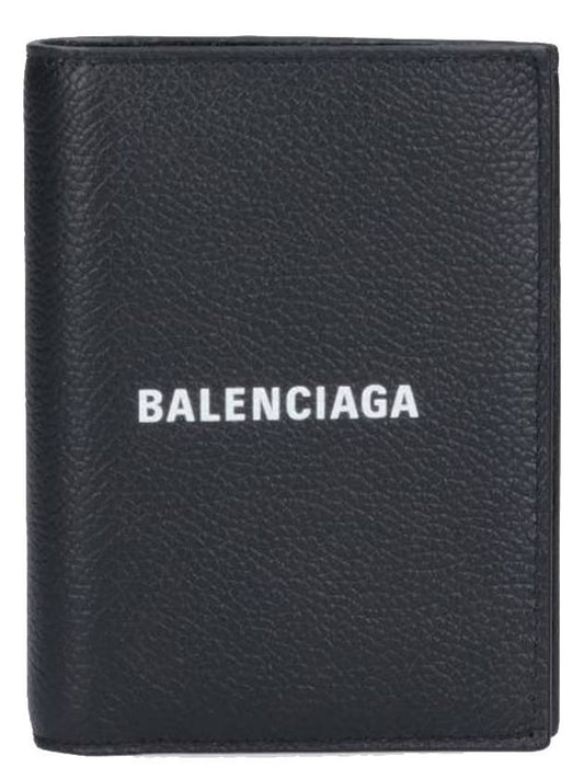 Luxury Balenciaga Trending 2025 Cash Vertical Half Wallet Black