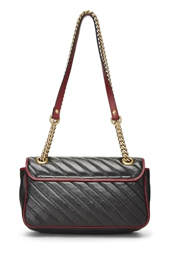 Gucci, Black Leather Torchon GG Marmont Shoulder Bag Small, Black