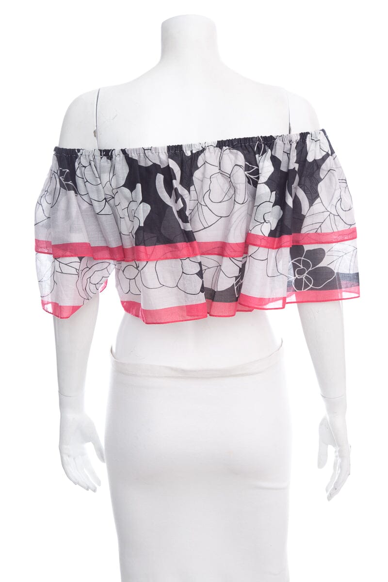 Chanel Black & White Off Shoulder Blo  SZ 38