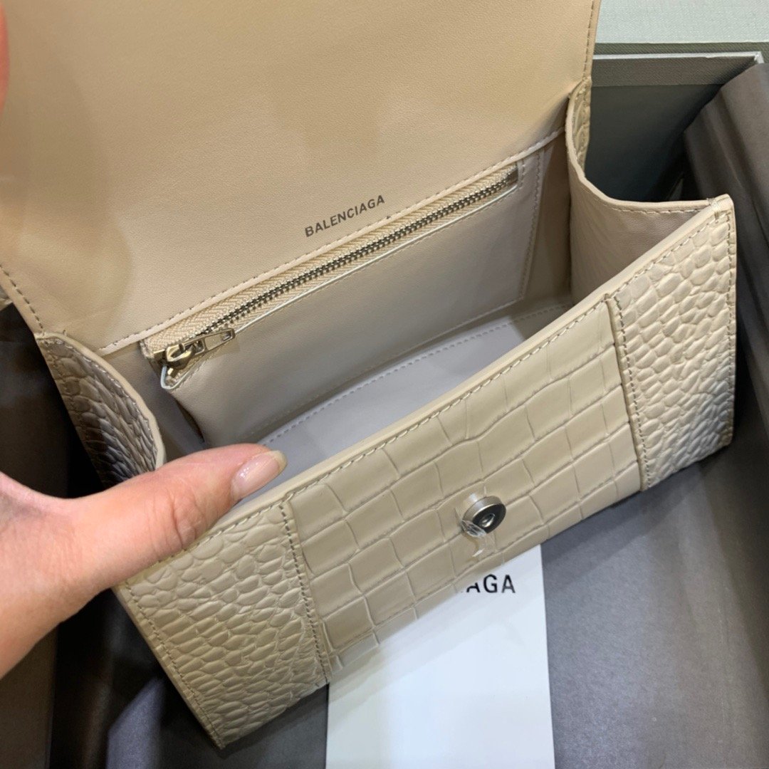 Top Quality Hourglass Small Handbag In Beige, For Women,  Bags 9in/23cm
