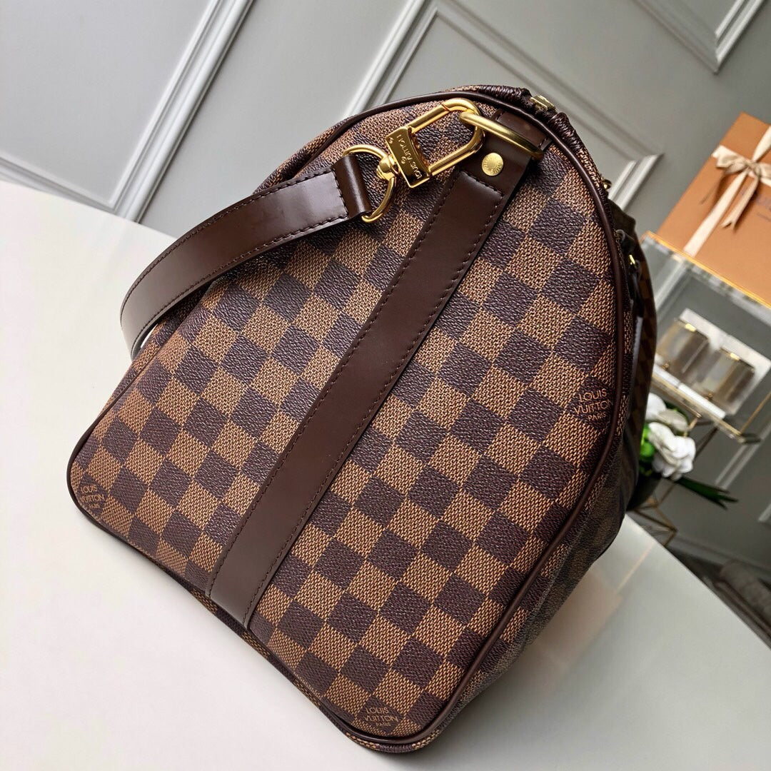 Top Quality Keepall Bandoulière 45 Damier Ebene Canvas For Women, WoBags 17.7in/45cm Top Quality N41428