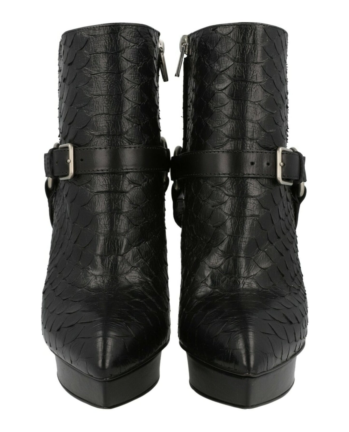 Saint Laurent Womens Janis Python Ankle Boots