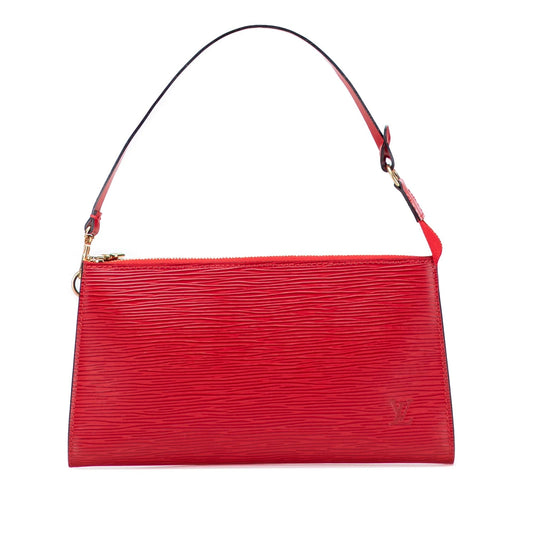 Red Louis Vuitton Epi Pochette Accessoires Shoulder Bag