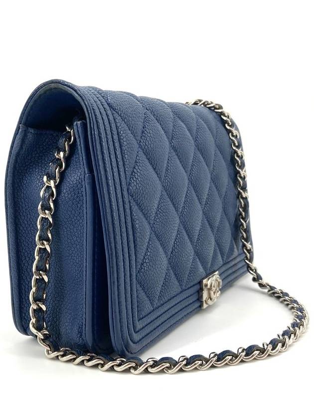 Caviar silver boy woc mini bag cross Chanel