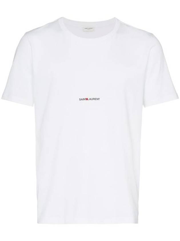 Luxury Saint Laurent Trending 2025 Men's Small Logo Short Sleeve T-Shirt White